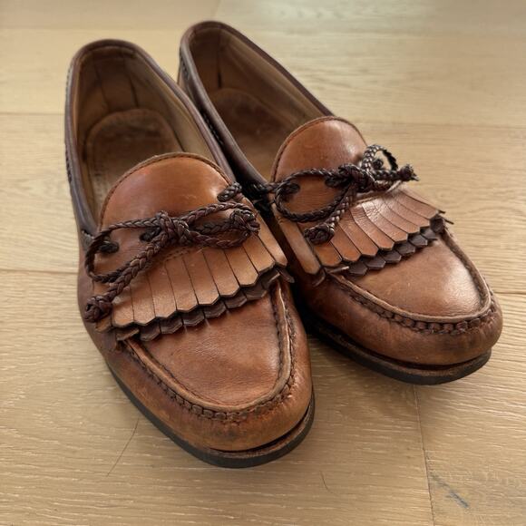 Woodstock Kiltie Slip On Leather Loafer Tan Brown Academia Preppy Shoes 11 C main image 4